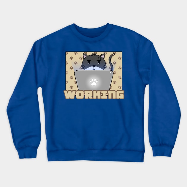 I am W-O-R-K-I-N-G Crewneck Sweatshirt by thearkhive